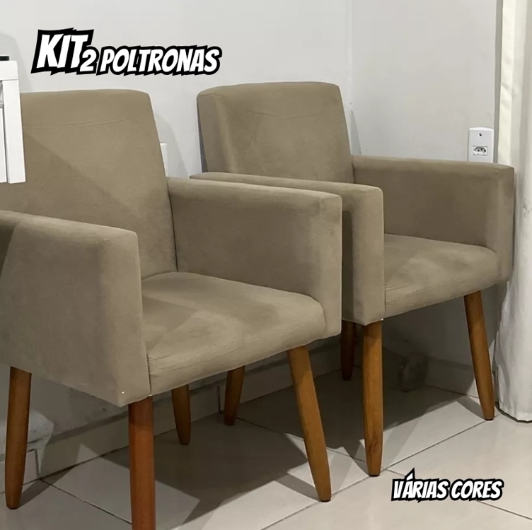 Kit 02 Poltronas Decorativa Sala Oferta - Balaqui Decor Kit 02 Poltronas Decorativa Sala Oferta - Balaqui Decor