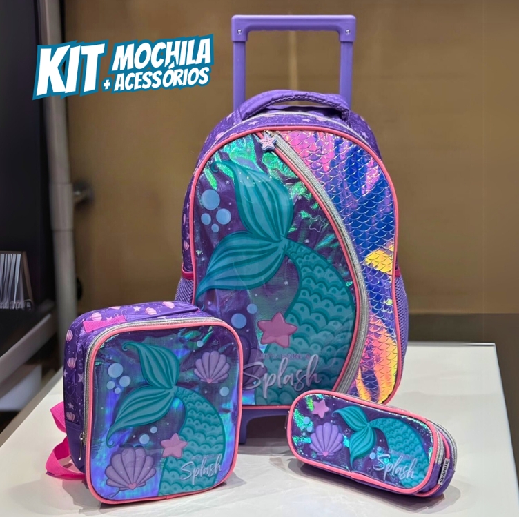 Kit Mochila Rodinha Infantil Feminino Grande Menino C/ Alça Kit Mochila Rodinha Infantil Feminino Grande Menino C/ Alça
