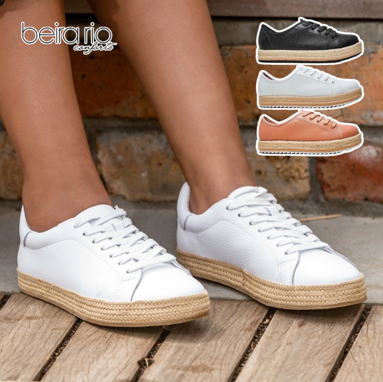 Slip On Beira Rio Casual Feminino - Branco Slip On Beira Rio Casual Feminino - Branco