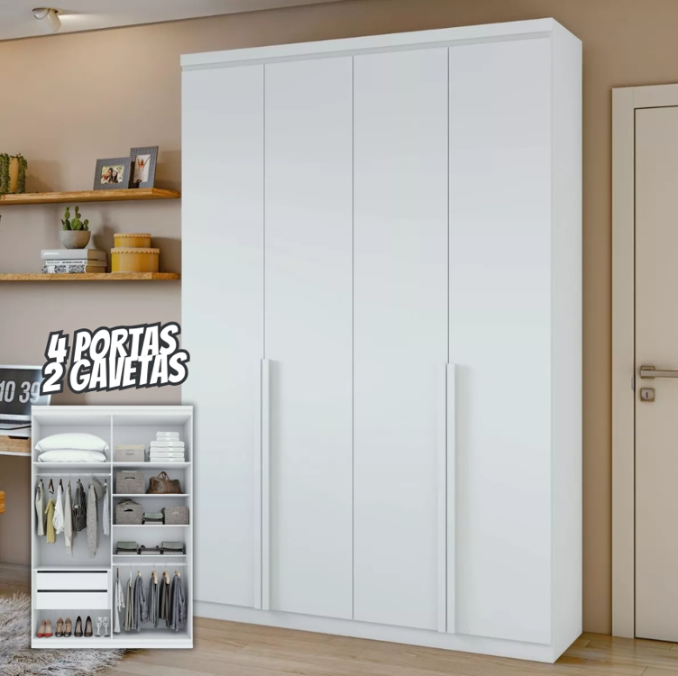 Guarda Roupa Solteiro 4 Portas 2 Gavetas Alonzo Ca Guarda Roupa Solteiro 4 Portas 2 Gavetas Alonzo Ca