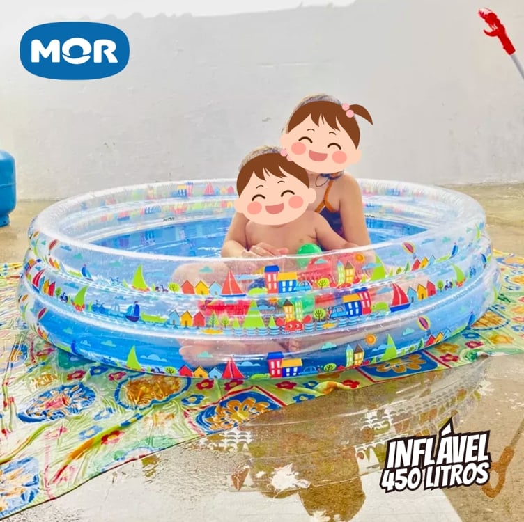 Banheira Piscina Infantil Inflável Redonda 450 Litros Mor Banheira Piscina Infantil Inflável Redonda 450 Litros Mor