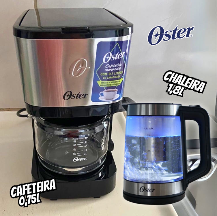 Kit Chaleira Elétrica Oster Tea E Cafeteira Inox Compacta - 220v Kit Chaleira Elétrica Oster Tea E Cafeteira Inox Compacta - 220v