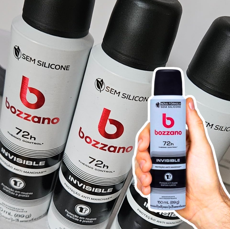 Desodorante Aerossol Invisível, Bozzano, Branco Desodorante Aerossol Invisível, Bozzano, Branco