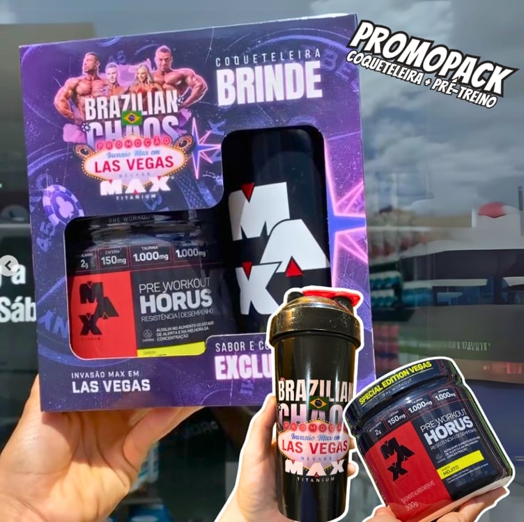 Promopack Hórus Invasão Vegas Pote 300g Sabor Mojito + Coqueteleira Promopack Hórus Invasão Vegas Pote 300g Sabor Mojito + Coqueteleira