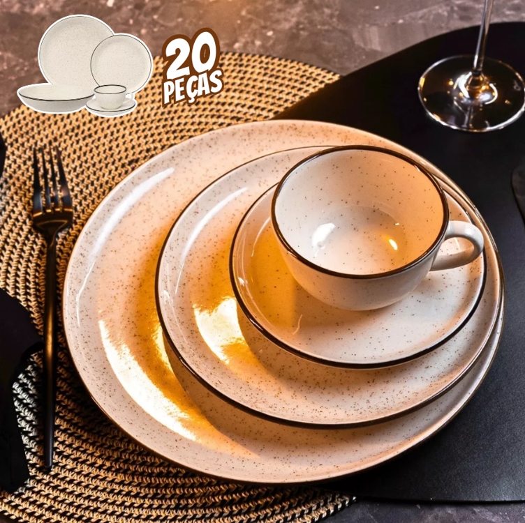 Aparelho De Jantar 20 Peças Oxford Flat Duna Aparelho De Jantar 20 Peças Oxford Flat Duna