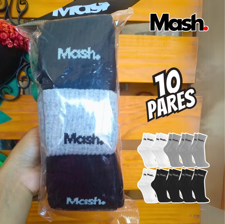 Kit 10 Pares De Meias Algodão Cotton Confortavel Cano Curto Mash Kit 10 Pares De Meias Algodão Cotton Confortavel Cano Curto Mash