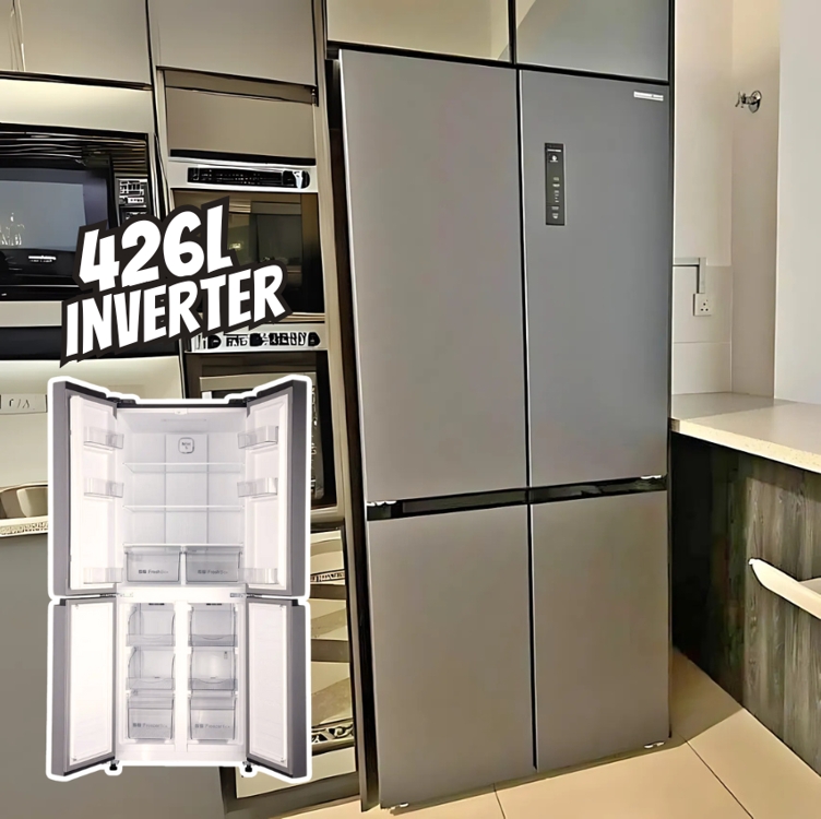 Geladeira Refrigerador Hq Frost Free Inverter Multidoor 426 Litros Prata Hq-426mdff Geladeira Refrigerador Hq Frost Free Inverter Multidoor 426 Litros Prata Hq-426mdff