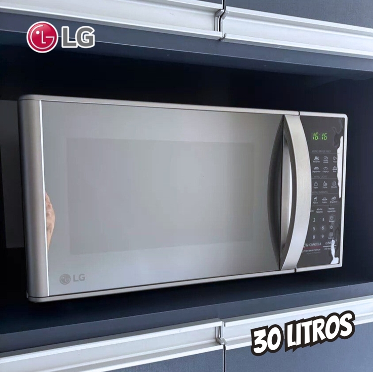Forno Micro-ondas LG MS3043BR com Função Manter Aquecido e Limpa Fácil - Prata - 220V Forno Micro-ondas LG MS3043BR com Função Manter Aquecido e Limpa Fácil - Prata - 220V
