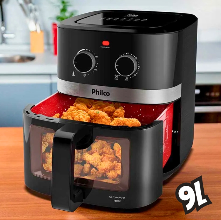 Fritadeira Elétrica Air Fryer Philco 9l Paf90 1800w 220v Fritadeira Elétrica Air Fryer Philco 9l Paf90 1800w 220v