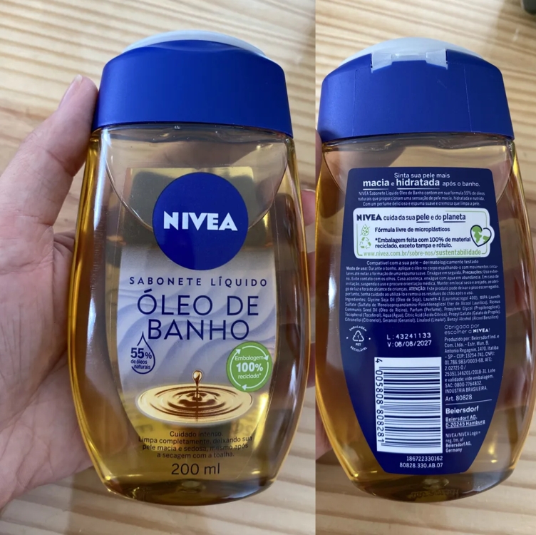 Sabonete Líquido Óleo De Banho 200ml Nivea Sabonete Líquido Óleo De Banho 200ml Nivea