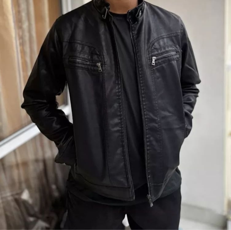 Jaqueta De Couro Masculina Casaco Blusa De Frio Impermeavel Jaqueta De Couro Masculina Casaco Blusa De Frio Impermeavel