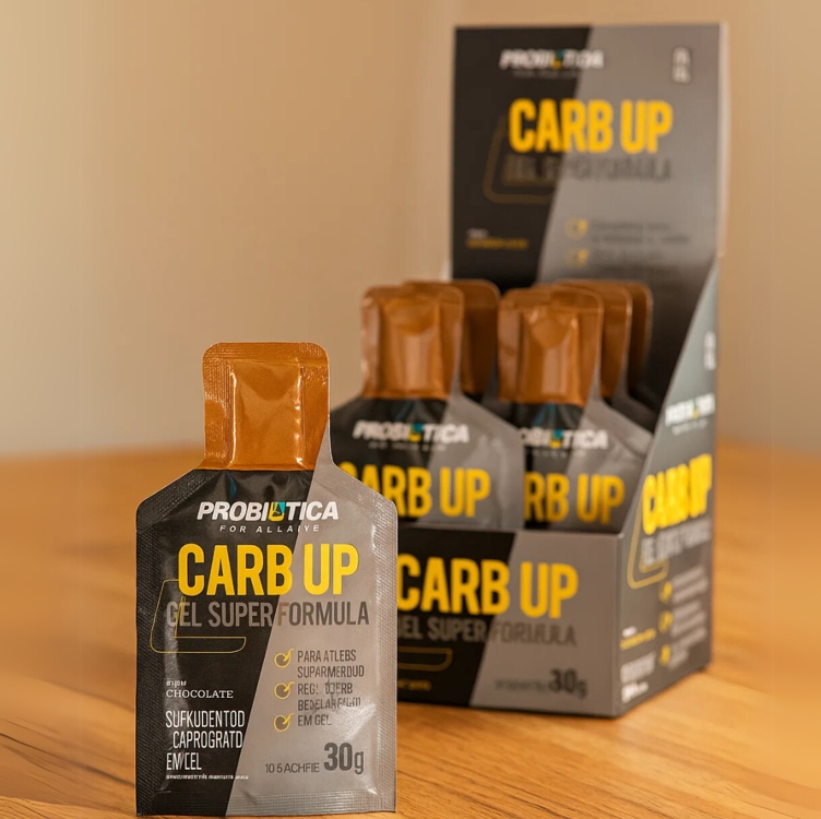 Suplemento em gel Probiótica Carb-up Gel Super Formula Carb-up Gel Super Formula sabor chocolate em envelope de 300g pacote x 10 u Suplemento em gel Probiótica Carb-up Gel Super Formula Carb-up Gel Super Formula sabor chocolate em envelope de 300g pacote x 10 u