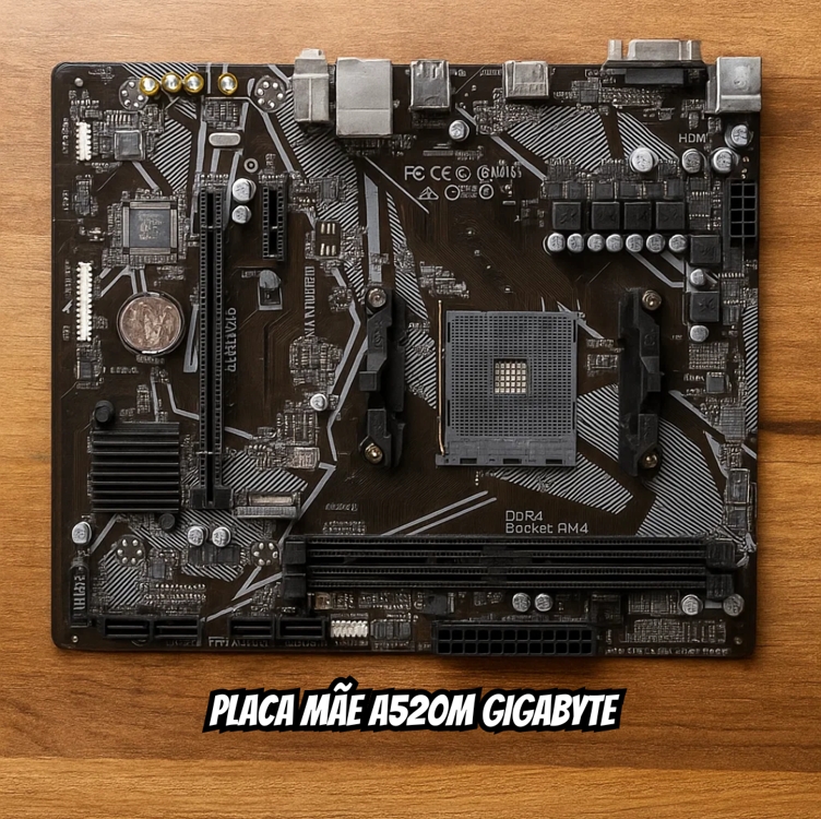 Placa Mãe A520M K V2 AMD AM4 MATX DDR4 Gigabyte Cor Preto Placa Mãe A520M K V2 AMD AM4 MATX DDR4 Gigabyte Cor Preto
