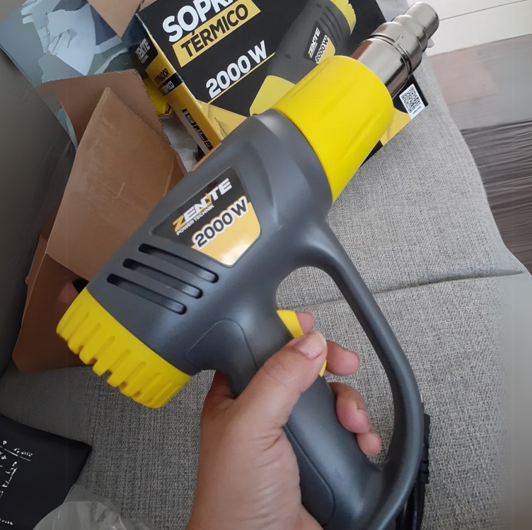 Soprador Térmico 2000w Ar Quente 2 Estagios + Ponta Redutora Cor Cinza e Amarelo 220V Soprador Térmico 2000w Ar Quente 2 Estagios + Ponta Redutora Cor Cinza e Amarelo 220V