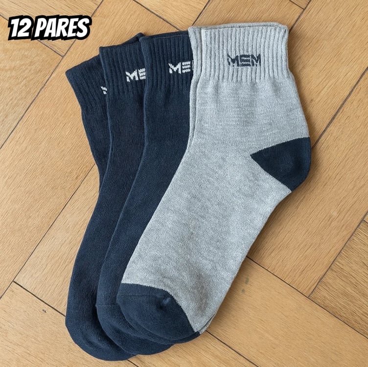 Kit 12 Pares Meia Cano Alto Sportivas Kit 12 Pares Meia Cano Alto Sportivas