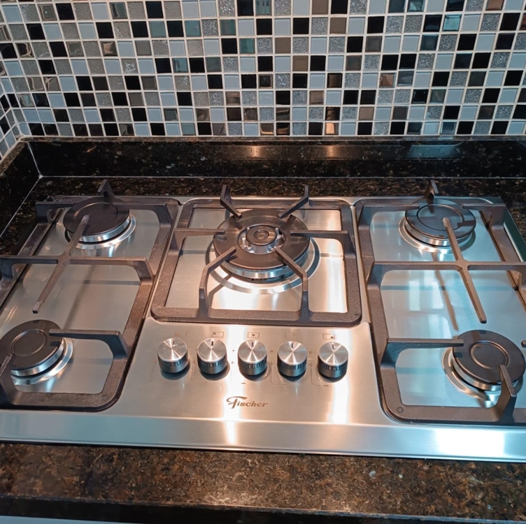 Fischer Cooktop Gás 5 Bocas Tc Infinity Mesa Inox Bivolt 23678-54121 Fischer Cooktop Gás 5 Bocas Tc Infinity Mesa Inox Bivolt 23678-54121