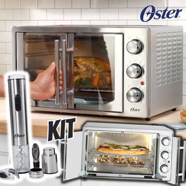 Kit Forno E Fryer French Door Com Kit Para Vinho Oster - 127v Kit Forno E Fryer French Door Com Kit Para Vinho Oster - 127v
