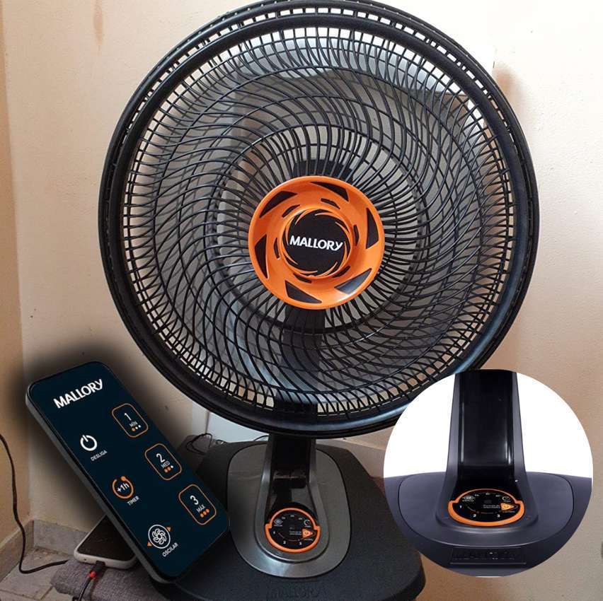 Ventilador de Mesa, Neo Air 15 Total Control, Preto/Laranja, 110v, Mallory Ventilador de Mesa, Neo Air 15 Total Control, Preto/Laranja, 110v, Mallory