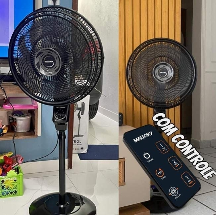 Ventilador de Coluna Mallory Max Control Com Controle Remoto 140W, Silencioso, Com Hélice de15 pás, Grade Especial em Sistema TS, Máxima Vazão e Mínimo Ruído - PR-GR - 127V Ventilador de Coluna Mallory Max Control Com Controle Remoto 140W, Silencioso, Com Hélice de15 pás, Grade Especial em Sistema TS, Máxima Vazão e Mínimo Ruído - PR-GR - 127V