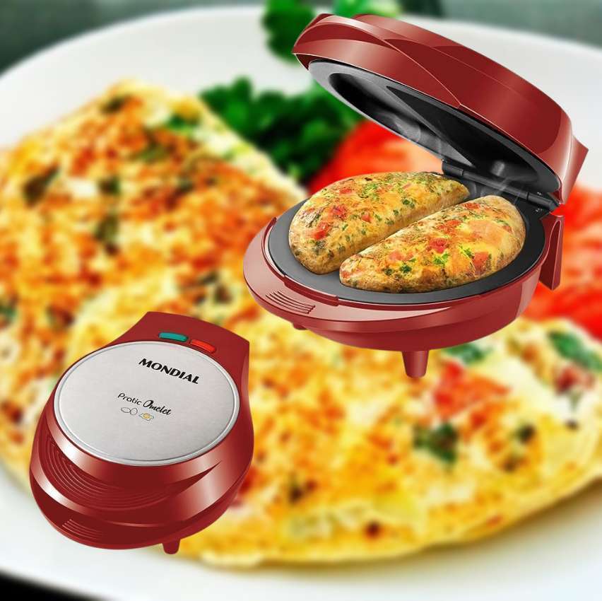Omeleteira Mondial Pratic Omelet 1000W OM-03 Vermelha - 127V Omeleteira Mondial Pratic Omelet 1000W OM-03 Vermelha - 127V