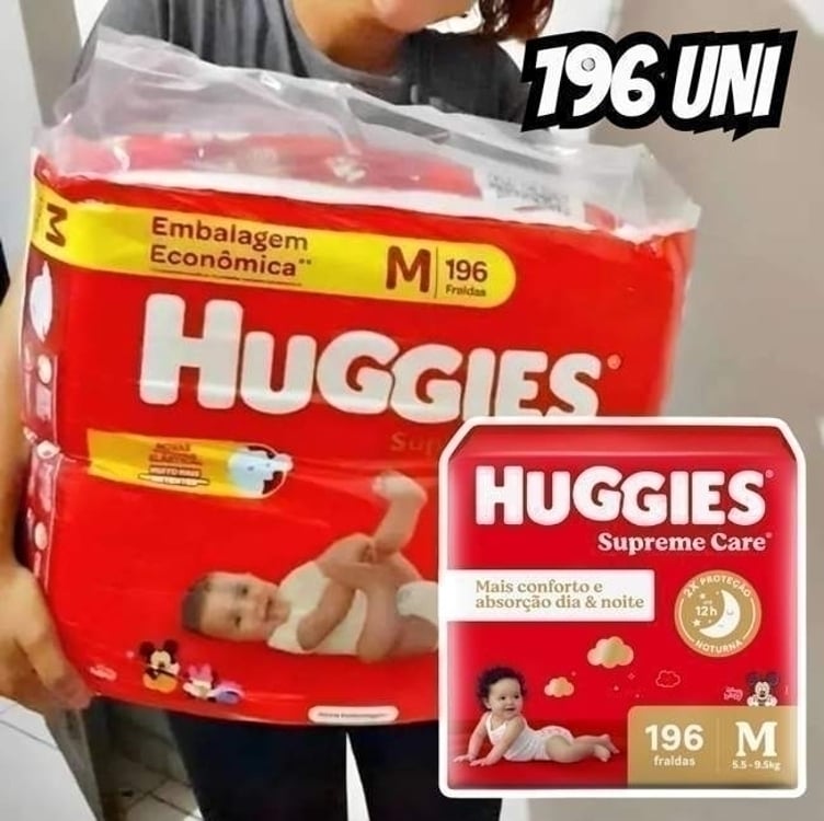 Huggies Fralda Supreme Care M 196 Un Huggies Fralda Supreme Care M 196 Un