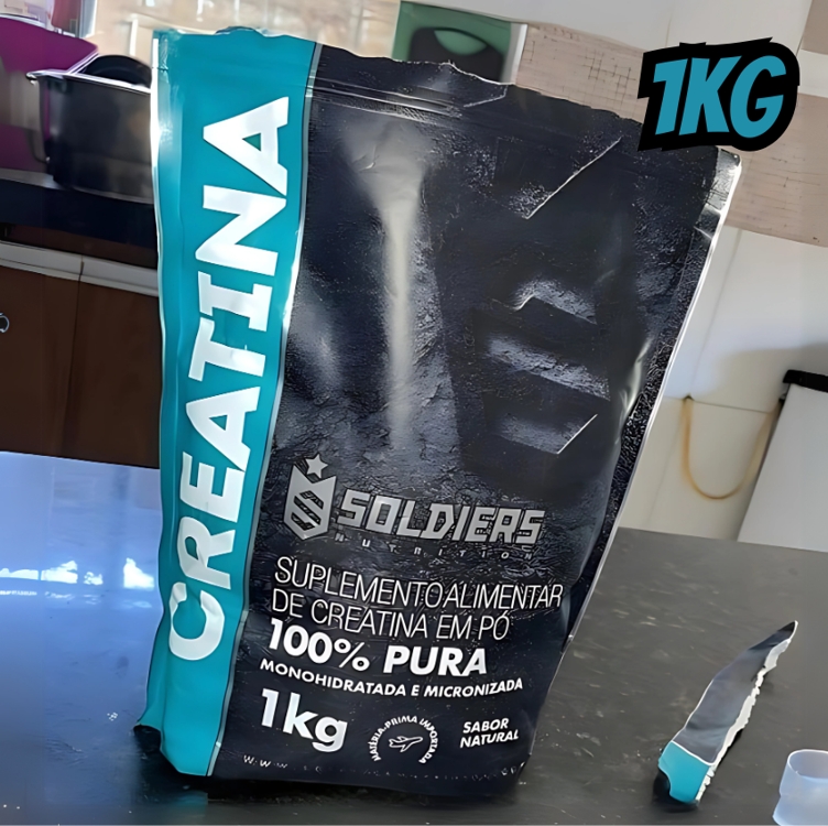 Creatina Monohidratada 1Kg 100% Pura Soldiers Nutrition Sem sabor Creatina Monohidratada 1Kg 100% Pura Soldiers Nutrition Sem sabor