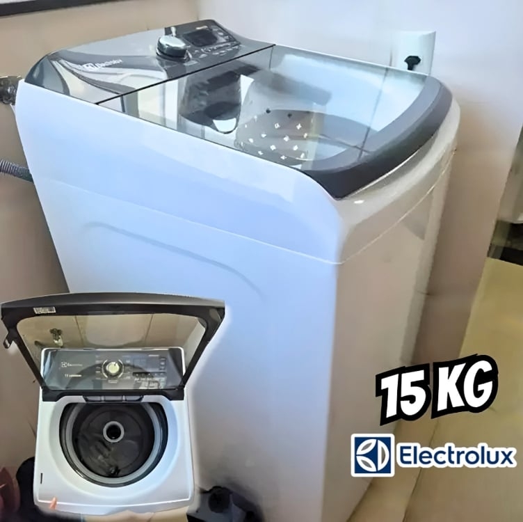 Lavadora de Roupas Electrolux 15kg Cesto Inox 11 Programas de Lavagem Branco Premium Care LEC15 - 110V Lavadora de Roupas Electrolux 15kg Cesto Inox 11 Programas de Lavagem Branco Premium Care LEC15 - 110V