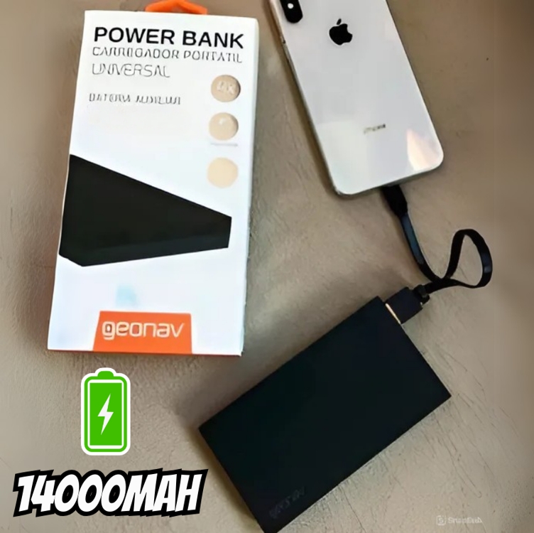 Carregador Portátil/Power Bank Geonav 14000mAh - PB14KAL Carregador Portátil/Power Bank Geonav 14000mAh - PB14KAL