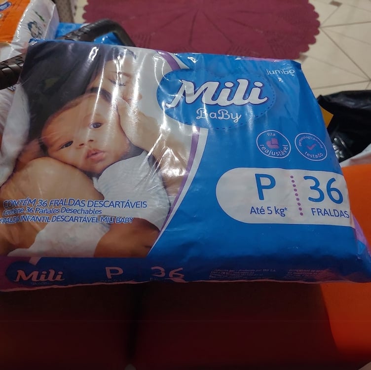 Mili Fralda Baby Jumbo P - 36 Unidades Mili Fralda Baby Jumbo P - 36 Unidades