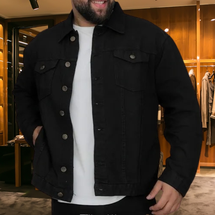 Jaqueta Masculina Plus Size Jeans Sarja Fit Colorida Casual Jaqueta Masculina Plus Size Jeans Sarja Fit Colorida Casual