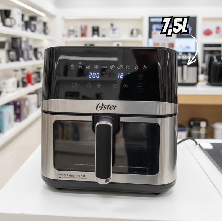 Fritadeira Inox DiamondTech Oster 7,5L com Visor Transparente - 220V