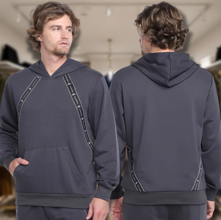Moletom Kappa Authentic Jpn Gilka Masculino - Grafite Moletom Kappa Authentic Jpn Gilka Masculino - Grafite