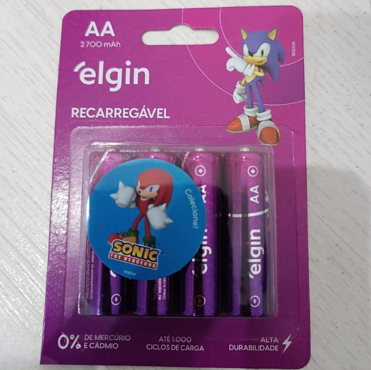 Pilha Recarregável Ni-Mh Aa-2500Mah Blister Com 4 Pilhas, Elgin, Baterias Pilha Recarregável Ni-Mh Aa-2500Mah Blister Com 4 Pilhas, Elgin, Baterias