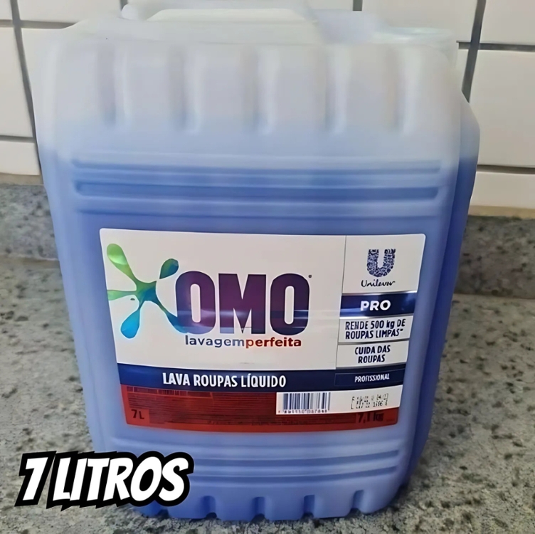 Lava Roupas Líquido Omo Lavanderia Profissional Lavagem Profissional 7L Lava Roupas Líquido Omo Lavanderia Profissional Lavagem Profissional 7L