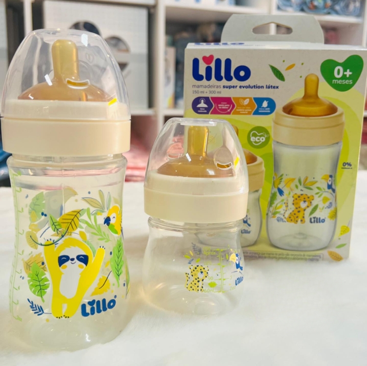Lillo Kit De Mamadeiras Super Evolution Com Bico Látex 150Ml E 300Ml - Lillo Kit De Mamadeiras Super Evolution Com Bico Látex 150Ml E 300Ml -