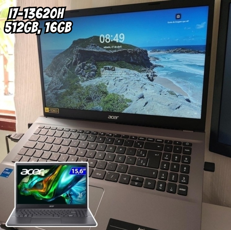 Notebook Acer Aspire 15 A15-51M-73WH Intel Ci7-13620H 16GB 512GB SSD FHD 15.6 Notebook Acer Aspire 15 A15-51M-73WH Intel Ci7-13620H 16GB 512GB SSD FHD 15.6