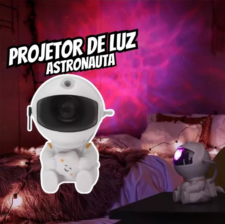 Luminária Projetora Formato De Astronauta Estrelas Galáxia Luminária Projetora Formato De Astronauta Estrelas Galáxia