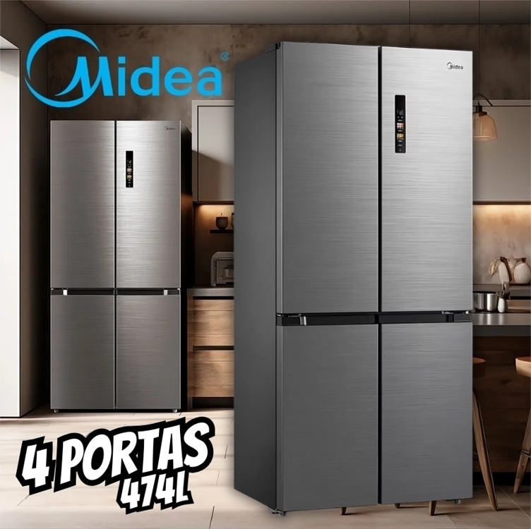 Geladeira Frost Free 4p 474l Inverter Smart Cor Inox Midea Cor Prateado 110V/220V Geladeira Frost Free 4p 474l Inverter Smart Cor Inox Midea Cor Prateado 110V/220V