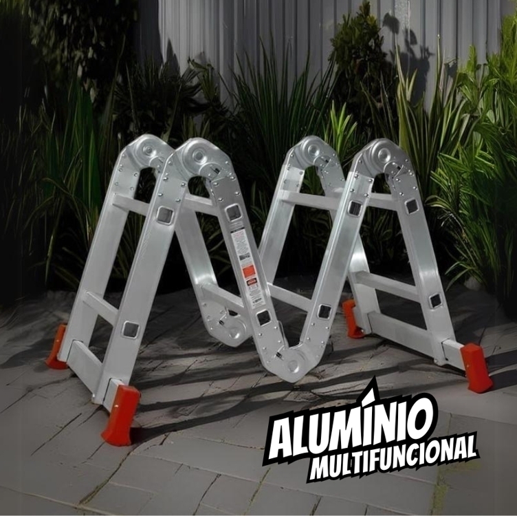 Escada de alumínio multifuncional Botafogo Lar & Lazer ESC0291 cinza Escada de alumínio multifuncional Botafogo Lar & Lazer ESC0291 cinza