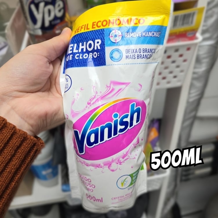 Tira Manchas Vanish Líquido Crystal White para roupas brancas Refil Econômico 500ml Tira Manchas Vanish Líquido Crystal White para roupas brancas Refil Econômico 500ml