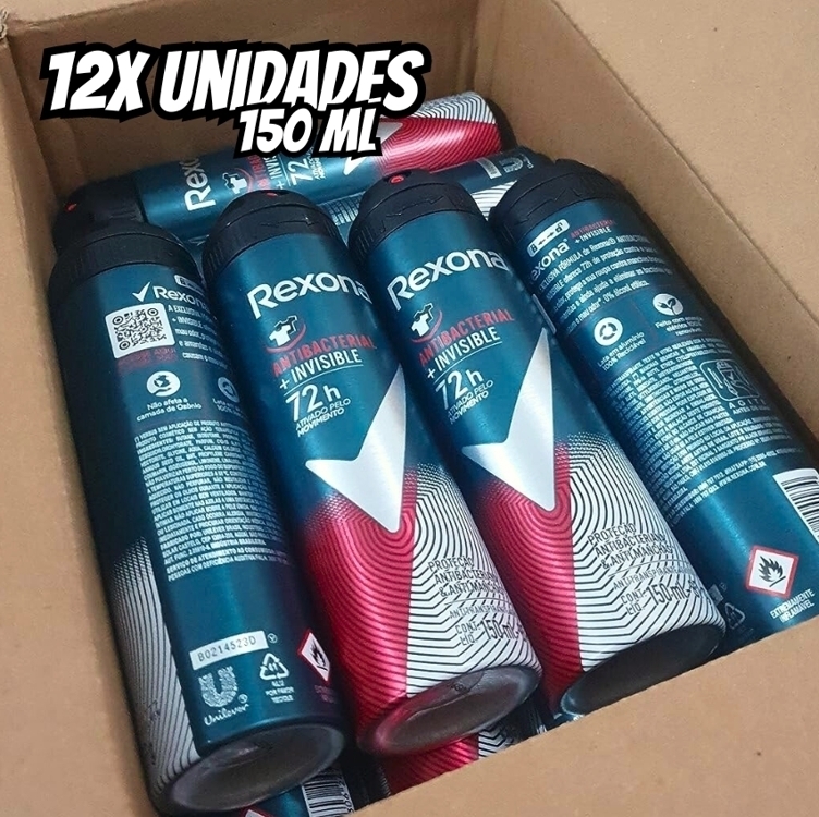 Rexona 12 Unidades Desodorante Antitranspirante Aerosol Antibac + Invisible 150ml Rexona 12 Unidades Desodorante Antitranspirante Aerosol Antibac + Invisible 150ml