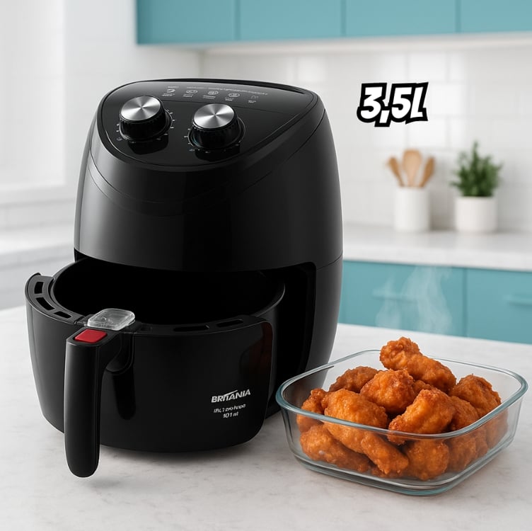 Fritadeira Air Fryer Bfr25p 3,5 Litros Preto Britânia 110v Fritadeira Air Fryer Bfr25p 3,5 Litros Preto Britânia 110v