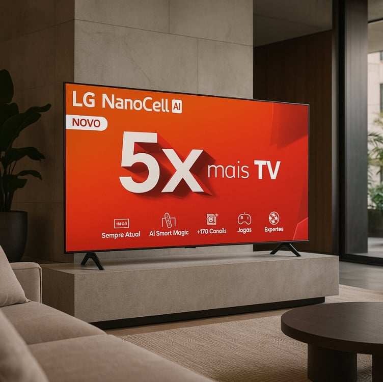 Smart TV 55" 4K LCD LED NanoCel LG 55NANO80TSA AI Processor Wi-Fi e Bluetooth 3 HDMI 2 USB Smart TV 55" 4K LCD LED NanoCel LG 55NANO80TSA AI Processor Wi-Fi e Bluetooth 3 HDMI 2 USB