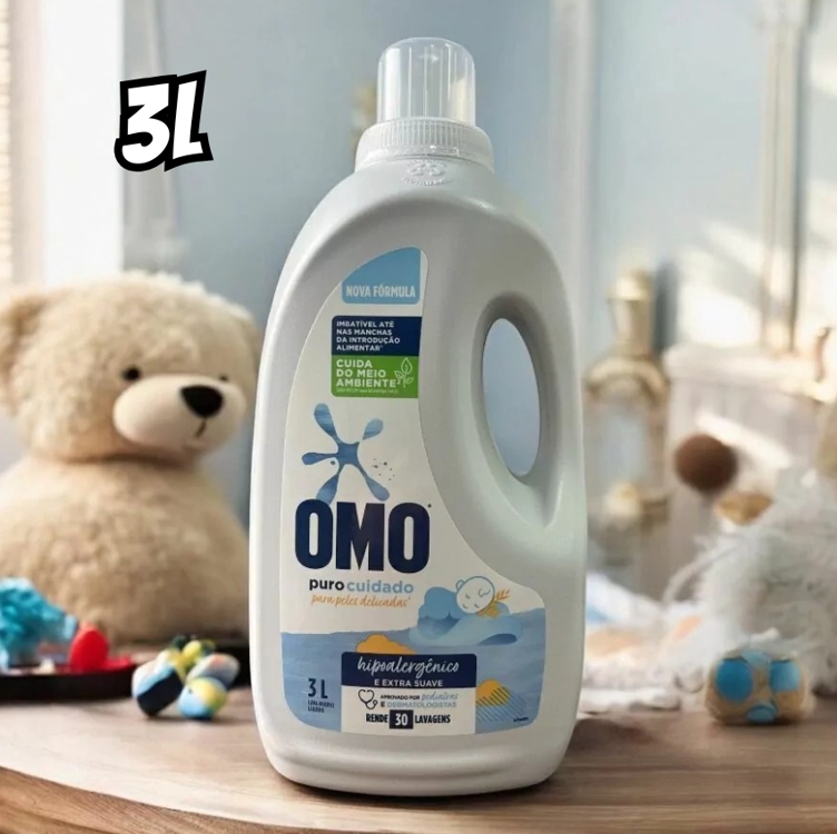OMO Sabão Líquido Puro Cuidado 3L OMO Sabão Líquido Puro Cuidado 3L