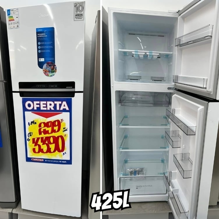 Geladeira Smart Frost Free 425l Branca Midea 127v Geladeira Smart Frost Free 425l Branca Midea 127v