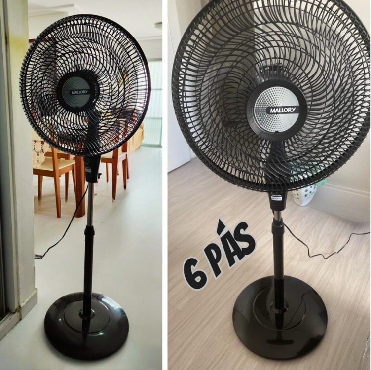 Ventilador de Coluna Mallory Delfos TS+ 126W, Silencioso, Com Hélice de 6 pás - PR-GR - 127V Ventilador de Coluna Mallory Delfos TS+ 126W, Silencioso, Com Hélice de 6 pás - PR-GR - 127V