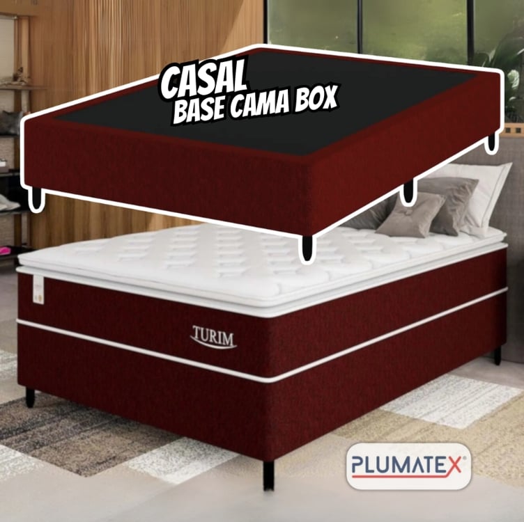 Base Cama Box Casal Plumatex 25x138x188cm - Turim Base Cama Box Casal Plumatex 25x138x188cm - Turim