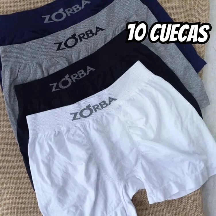 Kit 10 Cueca Boxer Zorba 781 Original Em Algodão Sem Costura Kit 10 Cueca Boxer Zorba 781 Original Em Algodão Sem Costura