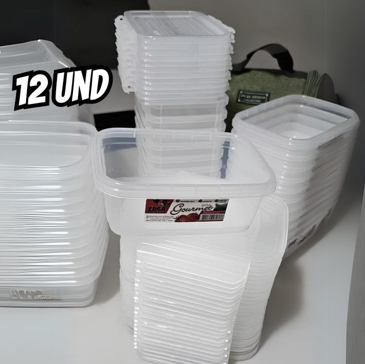 Pote com Trava Vasilha Erca Plast Micro e Freezer 750ml Reutilizável Cor Transparente Premium 12 unidades Pote com Trava Vasilha Erca Plast Micro e Freezer 750ml Reutilizável Cor Transparente Premium 12 unidades