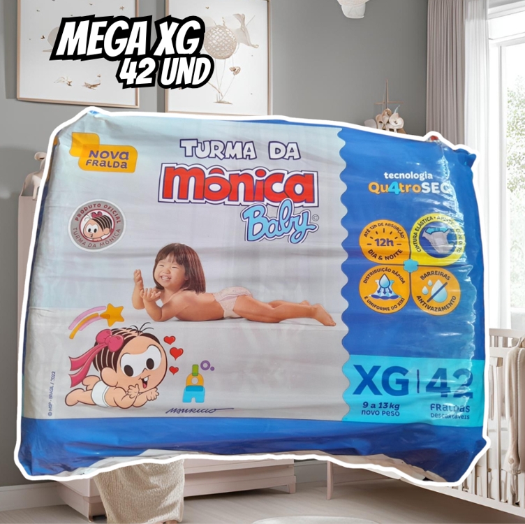 Fralda Turma da Mônica Baby Mega XG 42 Unidades Fralda Turma da Mônica Baby Mega XG 42 Unidades
